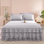 Dvigubas nėriniuotas sijonas lovai colcha de cama queen Plant spausdintas lovos užvalkalas vienvietis / karalienės / labai didelės lovos sijonas(Reikalingas pagalvės užvalkalas) 1pc 200cmx220cm