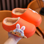 &bdquo;Vaikų žieminės medvilninės &scaron;lepetės: Neslystantys, &scaron;ilti, atsparūs vandeniui, mink&scaron;ti namų batai 32-33 size, insole 20.5cm/foot 19.5cm oranžinė