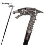 Sidabrinis sparnas Dragon Head Fashion Lazda dekoratyvinė lazda Cospaly Vintage Party Madinga Cosplay Cane Crosier 91 cm