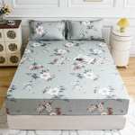 Gėlių spauda Deep Pocket Queen King patalynė - 3 PC Mink&scaron;ti mikropluo&scaron;to karalienės paklodės Deep Pocket Blukimui atsparūs patalynės užvalkalai ir pagalvių užvalkalai 160x200+25cm+2 pillowases