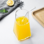 1 vnt. 505 ml akrilo būgninis daugkartinio naudojimo stiklo indas deimanto formos stiklinis puodukas didelio borosilikatinio stiklo sprogimui atsparus pieno sulčių puodelis gėrimams