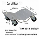 Automobilių pervežėjas, objektų priekaba su universaliais ratais ir hidrauliniu įrankiu. White nylon wheels, black base