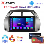 Android 12, skirtas Toyota RAV4 2001-2005, Automobilio radijas, multimedijos grotuvas, 2 DIN, Carplay, Stereo, GPS, DVD 8 core 4GB+64GB
