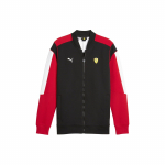Puma &bdquo;Ferrari Race Mt7&ldquo; bėgimo striukė Spalvotas blokas &bdquo;Casual Retro&ldquo; sportinis stovas, pilnas užtrauktukas ilgomis rankovėmis striukė Vyri&scaron;ka striukė juoda 623808-01 L