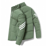Vyri&scaron;ka striukė su pamink&scaron;tinimu, Korėjieti&scaron;ko stiliaus, madinga, jaunatvi&scaron;ka, &scaron;ilta, pastorinta, su pamink&scaron;tinimu, pūkinė striukė, su stačia apykakle, vyri&scaron;ka 4XL armijos žalia spalva