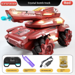 Naujas konkurencingas 2,4G nuotolinio valdymo vandens bombų tankas, dvigubo režimo valdymas gestais, elektrinis, gali &scaron;audyti vandens bombomis, kovinis driftas, dovana vaikams, žaislas Watch remote control+1 B raudona