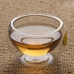 1 vnt. Dvisienis skaidraus stiklo arbatos puodelis 50 ml Dvisluoksnis puodelis, puodelis kar&scaron;čiui atsparus stiklas dvigubas puodelis Kung Fu arbatos puodeliai 50 ml