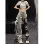 Retro džinsai Vyri&scaron;ki rudeniniai naujo stiliaus sprogstamosios gatvės chuliganas Gražios laisvalaikio kelnės paaugliams Laisvos tiesios kojos plačios vyri&scaron;kos kelnės S mėlyna