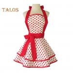 Vintažinis prijuostė moterims virtuvės gaminimui kepimui BBQ kepimui ant grotelių dryžuota krūtinės iki kelių dengtis reguliuojama kaklo dryžuota ta&scaron;kuota prijuostė retro motinos diena balta/raudona