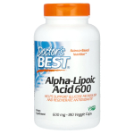 Doctor's Best, alfa lipoinė rūg&scaron;tis 600, 600 mg, 180 daržovių kapsulių
