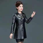 Odinė striukė moterims nuo 40 iki 60 metų, plona, ​​madinga, vidutinio amžiaus ir vyresnio amžiaus žmonėms, striukė ir vir&scaron;utinė striukė 5XL