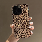 Mielas Leopard Print skaidrus telefono dėklas, skirtas iPhone 16 15 14 13 12 11 Pro Max 15 Pro Plus smūgiams atsparus mink&scaron;tas silikoninis dangtelis iPhone 16