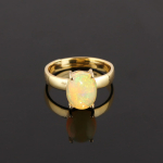 Etiopinis opalas brangakmenis geltojo aukso žiedas, rankų darbo dizainerio žiedas, gimtadienio akmens žiedas, dovana jai, 925 prabos sidabras 6