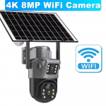 6K 12MP WiFi saulės kamera 10x priartinimas trijų objektyvų lauko PTZ vaizdo stebėjimas žmogaus aptikimas saugumo apsauga i&scaron;manioji CCTV kamera Wifi Cam No Zoom