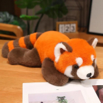 I&scaron;kam&scaron;a Anime Figūrėlė Lėlė Virto Raudonąja Panda Pliu&scaron;ine Lėle Pūkuoti Plaukai Raudonas Me&scaron;kėnas Gyvūnai Apkabinimas Mesti Pagalvė Vaikams 30-60cm 30cm