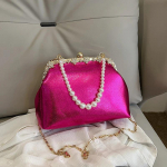 Prabangūs pečių krep&scaron;iai moterims Prancūzų mažumos Aukso kryžiaus krep&scaron;iai Pearl Chain Shell Clip Mažas krep&scaron;ys