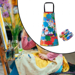 Meninė prijuostė vaikams tapyba su 2 rankovėmis, skirta gaminimui gaminti sode S