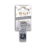 Masking Tape - TOGA - Baies blanches papier argent&eacute; - 10 m