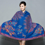 Lijiang Etninio stiliaus dvipusis žakardinis ka&scaron;myro &scaron;alis ir &scaron;alikas moterims su fenikso ra&scaron;tu 145*145 cm