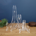 Akrilo lėk&scaron;tė ir nuotraukų rėmelis, skirtas porcelianiniams, amatų ir Pu'er arbatos pyragams Small Stand (11cm Height) skaidri