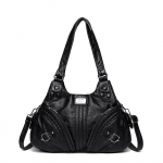 Moteri&scaron;kas krep&scaron;ys 2025 m. Vasaros mados klasikinio stiliaus kryžminio stiliaus rankinė Retro PU odos laisvalaikio rankinė per petį ir piniginę kasdien juoda