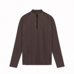 Vyri&scaron;ki vienspalviai aksominiai sportiniai mar&scaron;kinėliai auk&scaron;ta apykakle ir pusiau užtrauktuku 3XL pilka spalva