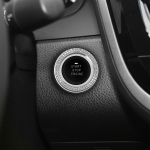 Automobilio vieno paspaudimo užvedimo mygtuko deimantinės dekoracijos lipdukai interjero uždegimo starterio jungiklio 3D žiedo kalnų kri&scaron;tolo blizgučių lipdukas balta