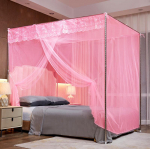 Eleganti&scaron;kas princesės stiliaus grindų tinklelis nuo uodų dvigulėms lovoms su tvirtu laikikliu ir storu ra&scaron;tu 1.8m x 2.0m Bed