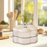 2 sluoksnių papuo&scaron;alų dėžutė auskarams laikyti, užkandžių padėklas, užkandžių lėk&scaron;tė, serviravimui metams, pavasariui balta