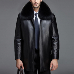 Žieminė odinė striukė Vyri&scaron;ka vilna, pastorinta auksinė audinės pamu&scaron;alas Nuimama odinė striukė vir&scaron;us XL