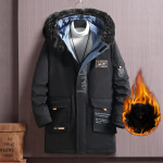12XL vyri&scaron;kas plius storas plius dydis plius medvilninė vėjo striukė vidutinio ilgio Parker laisva itin didelė medvilninė striukė 10XL juoda
