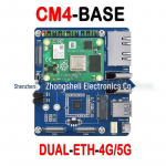 Raspberry Pi CM4 pagrindinė plok&scaron;tė su USB 3.0, dvigubu Gigabit Ethernet ir 5G/4G plėtiniu. Waveshare