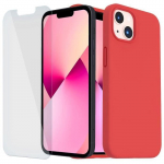 Coque pour iphone 13 pro (6,1 ) orange antirayures et 2 verres tremp&eacute;s vitre protection d'&eacute;cran