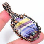 Fluorite Handmade Copper Wire Wrap Jewelry Pendant 2.76 s9o54