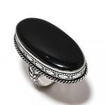 Black Onyx Handmade 925 Sterling Silver Jewelry Ring Size 8 y3d56