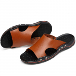 Vasarinės vyri&scaron;kos odinės masažo dalelių apatinės didelio dydžio &scaron;lepetės 38-48 paplūdimio basutės 38