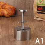 304 Nerūdijančio plieno mėsos presas hamburgeriams, burgerių paplotėlių formavimo forma, rankinis pyragų, jautienos, kiaulienos, ryžių presas, formavimo formelės, įrankis mėsai kepti ant grotelių 80mm