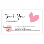 Rožinė Meilė, Ačiū Kortelė, Ačiū, Dovanos Pakavimo Kortelė, Angli&scaron;ka Maža Kortelė, Prane&scaron;imo Sveikinimo Kortelė 9X5.4 cm (50 sheets/pack)