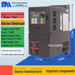 Galingumo valdymo inverteris trifaziams varikliams (1,5kW-7,5kW, 380V į 220V greičio reguliatorius)