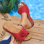 Drag Storas Padas Nuožulnus Kulnas Lengvi ir Patogūs Stiliaus Didelio Dydžio Sandalai Moterims JQ 36 ruda