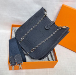 Pirmas sluoksnis karvės odos Evelyn krep&scaron;ys Natūralios odos moteri&scaron;kas krep&scaron;ys Lyčio ra&scaron;to kibirinis krep&scaron;ys Mini kasdienis rankinis krep&scaron;ys per petį / crossbody 18x5x19cm mėlyna