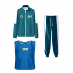 Calamari Games Cosplay kostiumas Trijų dalių rinkinys Džemperis Sportinis kostiumas &Scaron;varkas Liemenė Kelnės Unisex Džemperiai Sportinis kostiumas Suaugusiems Vaikams M L