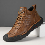 Vyri&scaron;ki odiniai batai Rankų darbo batai Patogūs aulinukai vyrams Laisvalaikio batai Didelio dydžio Darbiniai batai 42 chaki