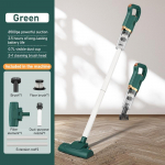 Daugiafunkcinis buitinių prietaisų valymo aparatas Galingas belaidis automobilio dulysių siurblys Metalinis sietelis Ne&scaron;iojami rankiniai valymo įrankiai žalia