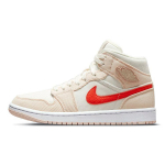 Air Jordan 1 Mid SE Velūriniai Moteri&scaron;ki Kedai Kreminiai Sail Oranžiniai-Kvarciniai DA8009-108 36.5