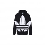 Adidas Didelis trifolio džemperis su gobtuvu juodas/baltas vyri&scaron;kas gatvės drabužis FM9908 XS