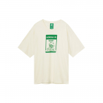 Adidas Originals Trefoil Kermit Logotipo Spausdinimo Sportiniai Apvalios Kaklo Trumpomis Rankovėmis Mar&scaron;kinėliai Unisex Vir&scaron;utiniai Drabužiai Off-White GQ4152 XXXS
