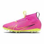 Nike Mercurial Superfly 9 Academy AG Dirbtinės žolės futbolo bateliai Mid-Top Vaikams Snieglentės Batai Rožiniai Geltoni DJ5613-605 38.5