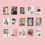 Alyvuogių vakarėlio vintažinis nuotraukų foninis popierius, atvirukas, 60 lapų fotoknygos rinkinys, rožinis, 1 rinkinys