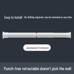 Teleskopinis užuolaidų karnizas: Be skylių gręžimo, daugiafunkcis miegamajam, drabužių spintai, svetainei, du&scaron;ui arba drabužiams džiovinti. 1.1-1.6m